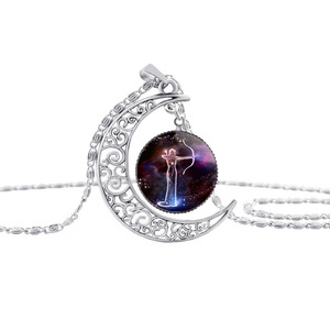 12 Zodiac Signs Charm Crescent Moon <strong>Necklace</strong> Zodiac Jewelry Silver Plated Clavicle <strong>Constellation</strong> <strong>Necklaces</strong> for Birthday Gift - Product Image 6