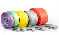 Sangle plate en polyester coloré à œillets, facteur de sécurité 6:1, robuste, pour levage et amarrage, personnalisable pour la construction