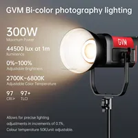 GVM Officiel PRO SD300B 300W Lumière LED contrôlée par DMX pour la production vidéo professionnelle 2700-6800K CCT CRI 97