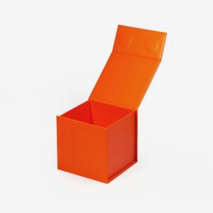 Fournisseur de boîtes, boîte d'emballage pour chocolat en gros, boîte cadeau magnétique de luxe orange avec ruban - Product Image 4