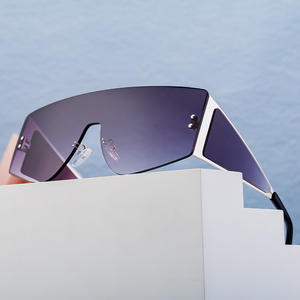 Gafas de sol unisex de una pieza con montura grande, protección UV400, lentes de PC, montura de plástico negro y metal, origen Taizhou DG 98231 - Product Image 1