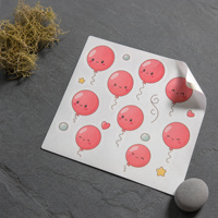 Feuille d'autocollants en vinyle personnalisés avec motifs d'objets quotidiens mignons, découpés à la forme, imperméables, protection UV, étiquettes adhésives avec logo personnalisé