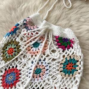 JINRU fábrica personalizada mujeres dos piezas hechas a mano abuela cuadrado ganchillo falda <span class=keywords><strong>Bikini</strong></span> Tops cubrir conjunto - Product Image 5