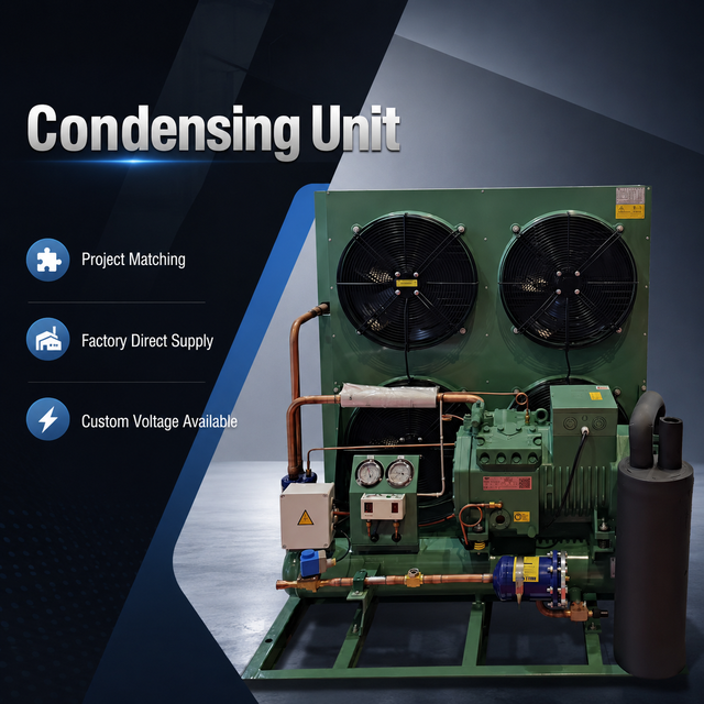 Semi-Hermetic Air Cooled Condensing Unit for Industrial Refrigeration Cold Storage Project