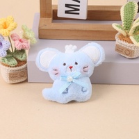 Porte-monnaie en peluche doux et moelleux personnalisé, motif Mini Souris, jaune, petit portefeuille à fermeture éclair avec intérieur à carreaux roses pour filles, cadeau