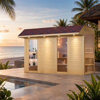 Sauna extérieur moderne en bois durable toutes saisons avec système de chauffage rapide à commande numérique – Cabine de bien-être haut de gamme pour jardin