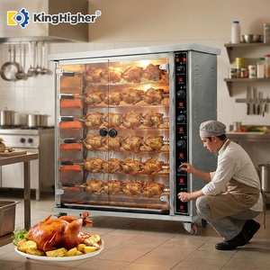 Asador de Pollos Eléctrico Comercial de 6 Varillas, Acero Inoxidable, <span class=keywords><strong>Horno</strong></span> Asador Vertical Automático para Restaurante - Product Image 1