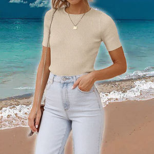 Camiseta Deportiva Casual de Manga Corta para Mujer, Transpirable, Ecológica, de Poliéster Tejido, con Estampado Digital - Product Image 3