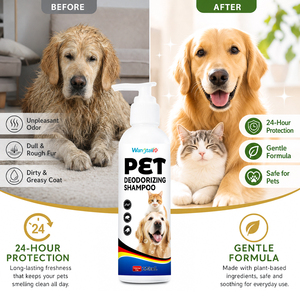 Shampooing Désodorisant Wangtailin 220ml pour Chiens et Chats - Protection 24H, Répulsif <span class=keywords><strong>Anti</strong></span>-Puces et Tiques - Formule Douce à Base de Plantes pour Soins des Animaux - Product Image 3