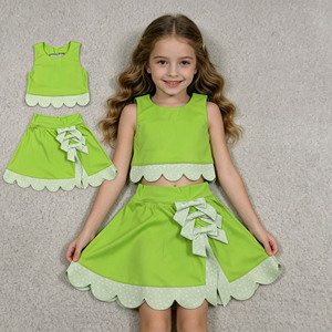 RTS Athletic Wear Bows Cute Little Girls' Casual Scallop Edge Skirt Shorts Lining Yoga <b>Sister</b> Clothes Outfits Children's Clothes - Product Image 1