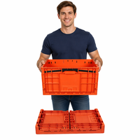 Caisse de rangement pliable empilable en plastique LRH de haute qualité, bacs de rangement pliables en PP/HDPE, capacité de charge 40 kg