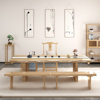 Ensemble table et chaise de thé et de kung-fu intégrés de style chinois moderne grand tableau Zen Log Office Office pour les tables basses domestiques