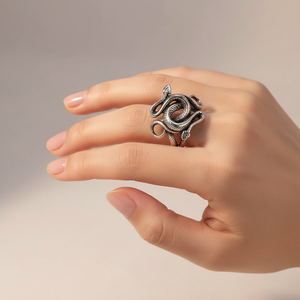 Anillos de serpiente de plata esterlina 925 auténtica para hombres y mujeres, Drama de TV, <span class=keywords><strong>asesinos</strong></span> naturales nacidos, joyería fina Retro Punk, el mejor regalo para los fanáticos - Product Image 2