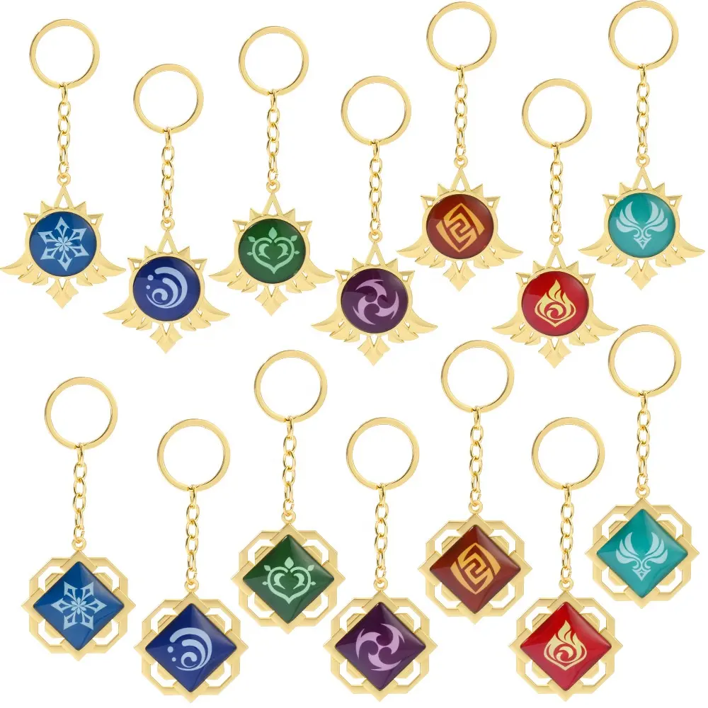 LLavero de Metal dorado de alta calidad, Ojo de Dios, Anime, juego, anillo luminoso, buscador de llaves de día y noche