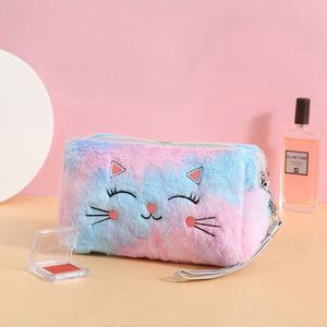 Free Sample Hot selling embroidery custom logo cute faux fur makeup storage <b>bag</b> <b>fluffy</b> cosmetics toilet <b>bag</b> - Product Image 6