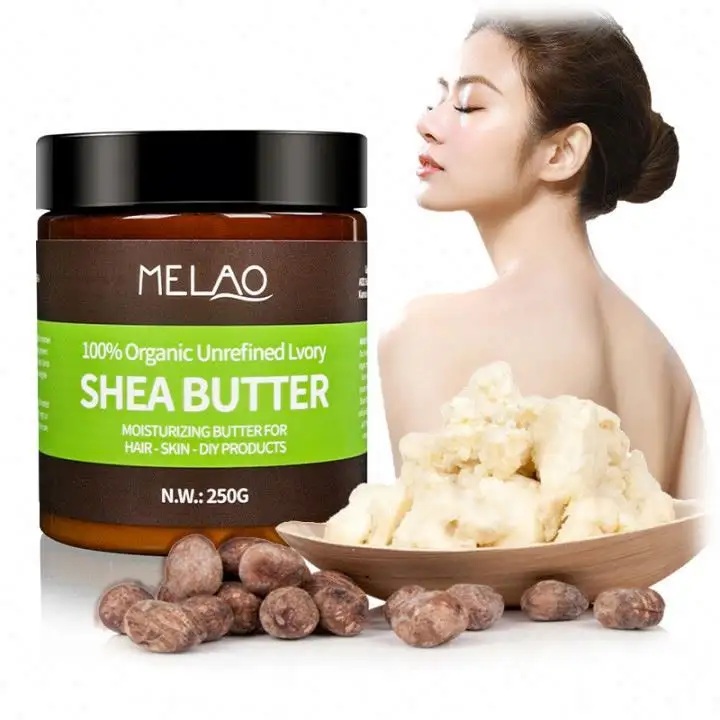 MELAO rohes afrikanisches bio-Elfenbein reine natürliche Hautpflege, Haarsorge Sheabutter 16 Unzen fabrik OEM