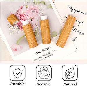 Bamboo <b>Lip</b> Balm Tubes 5ml Refillable Empty Lipstick <b>Lip</b> <b>Gloss</b> Containers for DIY Standing Type Single Tier Modern - Product Image 6
