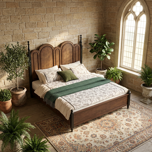 โครงเตียงไม้แอชเนื้อแข็งเรียบง่าย สไตล์นอร์ดิก สำหรับตกแต่งห้องนอน - Product Image 4