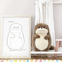 Peluche Animale Marine Brodé Super Doux – Oreiller Foca, Castor, Loutre Marine
