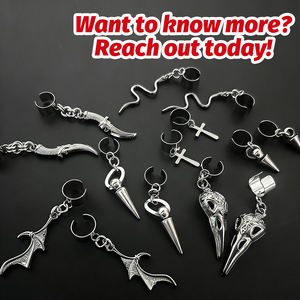 Pendientes de Oreja para Hombre, Acero Inoxidable 316L, Resistentes al Agua y al Deslustre, Diseño de Telaraña, Clip para Cartílago, Estilo Punk Rock, Regalo Único - Product Image 6