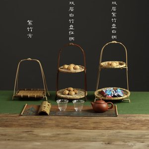 <b>Bamboo</b> Hanging Basket Round Detachable Storage Food <b>Container</b> For Home Living Room Use - Product Image 3