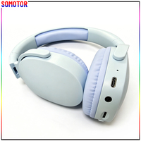 Casque sans fil Bluetooth pliable à bandeau réglable, prend en charge les appels HD, avec carte SD
