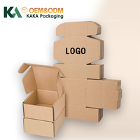 Boîtes d'expédition en carton ondulé brun personnalisées pour petits colis postaux KAKA, emballage papier pour les entreprises de commerce électronique, Caston