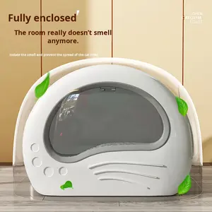 Ekstra büyük plastik PP çekmece tipi kedi kum kabı tamamen kapalı ve koku geçirmez anti-kum özelliği temel kedi malzemeleri aksesuar - Product Image 1