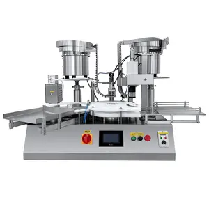 Desktop type lab vial bottle filling silicone stoppering capping machines equipment