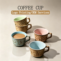 Tasse à café mate artisanale de qualité supérieure OEM, motif léopard créatif, glaçure changeante au four, pour petit-déjeuner et flocons d'avoine