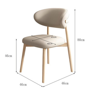 Nueva Silla de Comedor de Diseño Moderno en Acero Sólido con Tapicería de Cuero para Uso en Villas y Hoteles, Color Beige Arena, en Oferta - Product Image 4