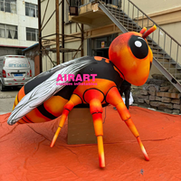 Ballon gonflable en forme d'abeille de dessin animé pour la décoration de jardin, publicité personnalisée, abeille gonflable et abeille gonflable éclairée