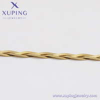 T000946005 Bijoux Xuping Bracelet tendance homme en acier inoxydable plaqué or 14K avec chaîne serpent trois torsades