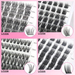 LC225 LC226 LC228 LC230 False Eyelashes <b>Individual</b> Clusters High Grade Fiber Black Cotton Stalk Single <b>Lashes</b> Extension Kit - Product Image 1