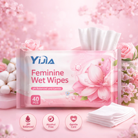 Lingettes intimes pH équilibré pour peaux sensibles avec formule à l'eau micellaire pour un contrôle doux des odeurs, soin intime, logo personnalisé