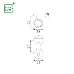 Ensemble de poignée et de serrure de porte en alliage de zinc moderne Doorplus pour les portes de chambre, de salle de bain, d'hôtel et de cuisine - Product Image 5