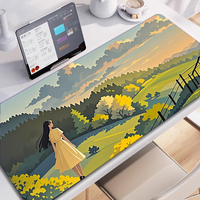 Tapis de Souris Gaming XXL Personnalisé 2026 avec Bords Cousus Durables, Tapis de Bureau Antidérapant en Caoutchouc, Tapis de Clavier, Tapis de Souris Mignon