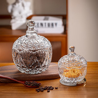 Grands pots en verre Gypsophila avec couvercle en verre/bambou, boîtes de rangement rondes colorées de qualité alimentaire pour riz, gelée, desserts, pots à cire scellés