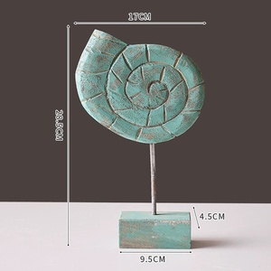 Sculptures de table d'animaux Art Déco, décoration d'intérieur, bois moderne fait à la main, durable, étoile de mer, coquillage, hippocampe, statue - Product Image 6