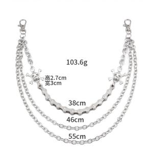 Mens Hip Hop Jóias Jeans Cadeia Carteira Bolsa Custom Skull Head Strap Biker Carteira Cintura Cadeia Homens - Product Image 6