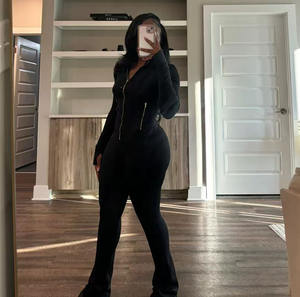 Custom <span class=keywords><strong>2</strong></span>-delige dames trainingspak herfst fitness jogger jack en wijde broek tweedelig loungewear set outfit voor dames - Product Image 3