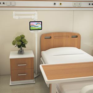 Alliage d'aluminium Long pour <span class=keywords><strong>tablette</strong></span> médicale <span class=keywords><strong>antivol</strong></span> <span class=keywords><strong>Support</strong></span> <span class=keywords><strong>mural</strong></span>/au sol Rotation à 540 Capacité de charge de 2kg pour cliniques et hôpitaux - Product Image 5