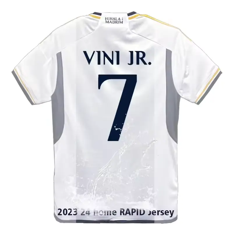 Kaus sepak bola retro futbol pakaian sepak bola versi penggemar madrids maillot de foot vini real 7 madrid kaus 2023 24 reales madider