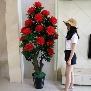 Cột Ngọc Bích Vàng 13 Hoa Mẫu Đơn Có Thể Tùy Chỉnh Cây Nhân Tạo Và Trang Trí Cây Hoa Hồng Đỏ - Product Image 3