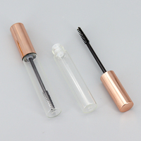 Tabung Maskara Kaca Tutup Emas Mewah Kemasan Kosmetik Kosong 10ml 100pcs Sablon untuk Maskara & Gel Alis