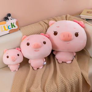 Almohada de Peluche de Cerdo Redondo Kawaii al por Mayor, Lindo Cerdo Regordete de Peluche con Lazo, Decoración para Dormitorio de Niñas y Regalo de San Valentín - Product Image 6