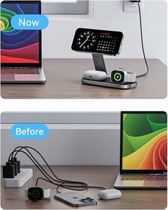 Station de charge 3-en-1 pour appareils <span class=keywords><strong>Apple</strong></span>, <span class=keywords><strong>chargeur</strong></span> sans fil magnétique pliable rapide certifié Qi2 25W pour <span class=keywords><strong>iPhone</strong></span> - Product Image 5
