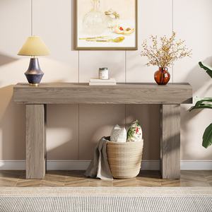 Tables <span class=keywords><strong>console</strong></span> longues de 63 pouces pour entrée Grande <span class=keywords><strong>table</strong></span> de canapé derrière le canapé <span class=keywords><strong>Table</strong></span> d'entrée en bois gris <span class=keywords><strong>Console</strong></span> industrielle - Product Image 3