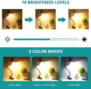 Lumière <span class=keywords><strong>de</strong></span> livre <span class=keywords><strong>de</strong></span> 3 couleurs et <span class=keywords><strong>lampe</strong></span> <span class=keywords><strong>de</strong></span> bureau <span class=keywords><strong>de</strong></span> niveau réglable <span class=keywords><strong>de</strong></span> 10, agrafe <span class=keywords><strong>de</strong></span> LED sur la lumière <span class=keywords><strong>de</strong></span> tête <span class=keywords><strong>de</strong></span> <span class=keywords><strong>lit</strong></span> <span class=keywords><strong>de</strong></span> lecture - Product Image 2