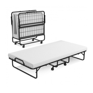 Marco de cama plegable de tamaño doble individual de diseño moderno cama plegable cama de metal con colchón para dormitorio de hospital de hotel - Product Image 1